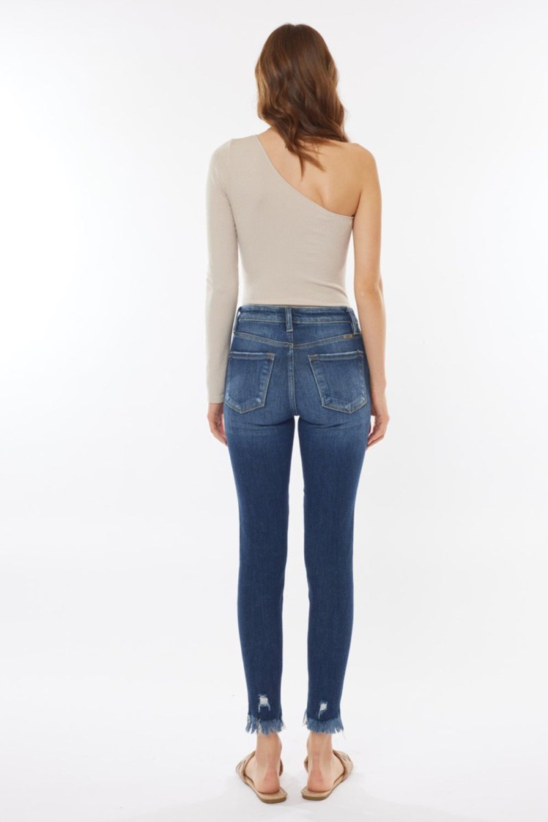 Kancan Raw Hem High Waist Cropped Jeans - Bottoms Sale